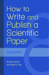 How to Write and Publish a Scientific Pa