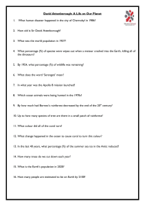 A LIFE ON OUR PLANET Student-Worksheet