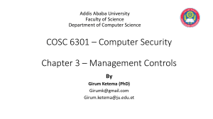 3. COSC 6301 – Computer Security - Management Controls