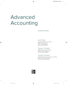 Advanced Accounting (2021, McGraw-Hill) -Joe Ben Hoyle, Thomas F. Schaefer, Timothy S. Doupnik