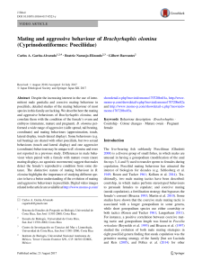 Garita-Alvarado et al. 2018 Mating and aggressive behaviour Brachyrhaphis olomina