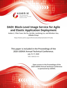 DADI- Block-Level Image Service for Agile and Elastic Application Deployment