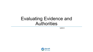 Evaluating evidence and authorities