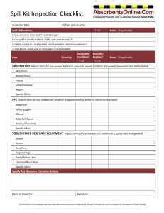 inspection checklist for spill kits