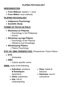 FILIPINO PSYCHOLOGY