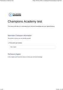 Champions Academy test