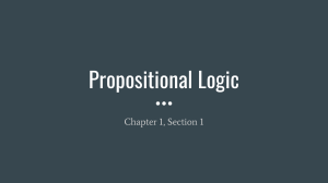 1.1 Propositional Logic