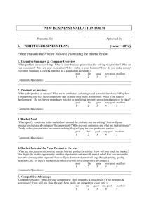 New Business Evaluation Form