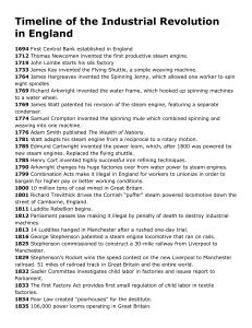 Timeline of the Industrial Revolution