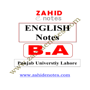 BA English Zahid Notes