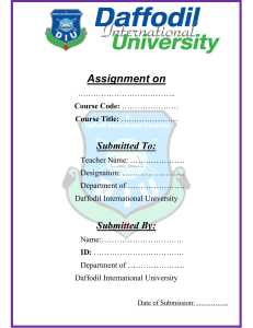 DIU Assignment Cover Page for All Departments Daffodil International University