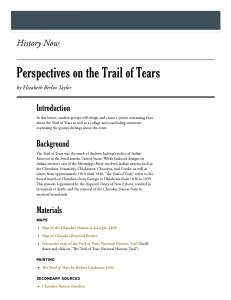 Perspectives on the Trail of Tears Lesson, Grades 5-HS