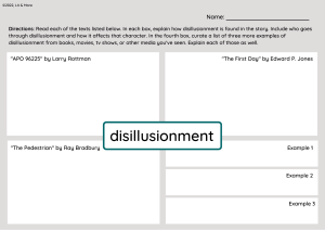 3 - Disillusionment graphic organizer