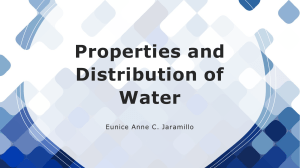 Properties and Distribution of Water