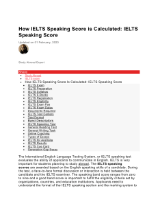 How IELTS Speaking Score is Calculated