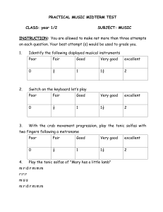 PRACTICAL MUSIC MIDTERM TEST YEAR 1 - 6