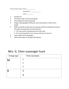 Mrs G chen Scavenger hunt