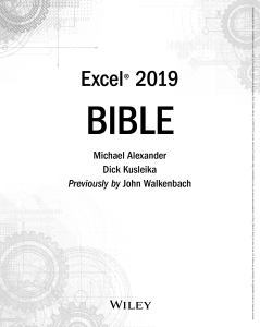 Excel  2019 Bible - 2018 - Alexander