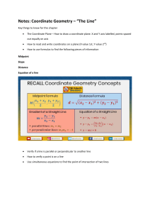 Notes on Coordinate Geometry