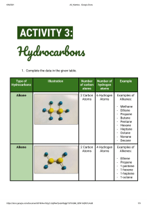Organic Chemistry (Types of Hydrocarbons and Molecular Formula)