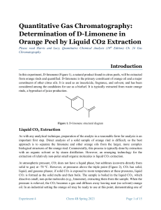 Lab 4 GC of Limonene Lab Manual