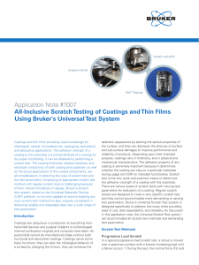 All-Inclusive Scratch Testing of Coatings and Thin Films Using Bruker's Universal Test System App Note-BRUKER