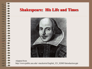 life and times of william Shakespeare