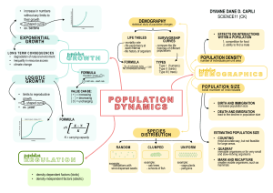 Science11 Living Systems Concepts and Dynamics (Population Dynamics Mind Map)