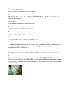 LP-Properties of a parallelogram