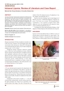 Intraoral Lipoma Review of Literature and Case Rep