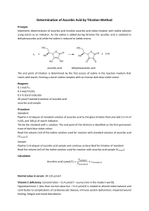 Determination of Ascorbic Acid by Titration Method
