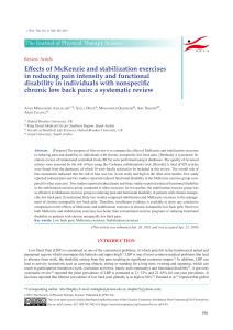 Effects of McKenzie and stabilization exercise in non-specific chronic LBP