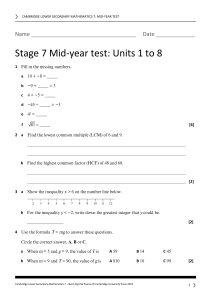GIDB6499101-LS Maths 7 mid year test