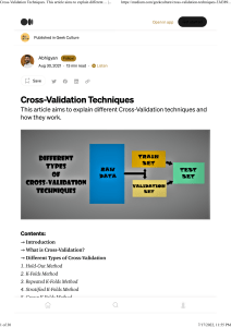 Cross-Validation Techniques