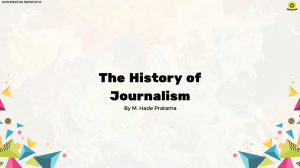 The History of Journalism