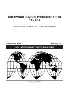 2017-01 pub4663 Softwood Lumber Products from Canada (Prelim)