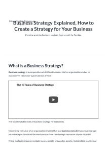 How to Create a Business Strategy from Scratch - PDF Book Included