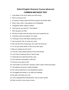 Oxford English Grammar Course Advanced - COMMON MISTAKES TEST