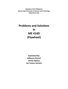pdfcoffee.com problems-and-solutions-in-me-414d-flywheel-submitted-by-jefferson-dancel-archie-molina-jun-ceazar-soriano-pdf-free