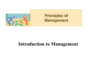 Principles of Management Intro