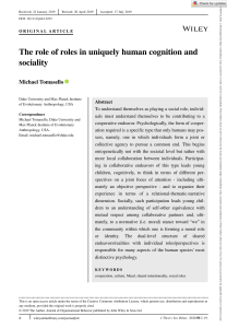 Tomasello, M. (2020). The role of roles in uniquely human cognition and sociality