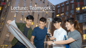 Lecture Teamwork 1 Student version ELC1A09