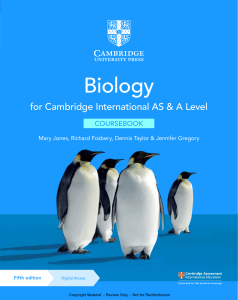 Cambridge International AS A Level Biology Coursebook 5e By Mary Jones, Fosbery