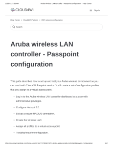 Aruba wireless LAN controller - Passpoint configuration – Help Center