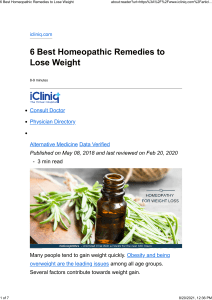 6 Best Homeopathic Remedies to Lose Weight