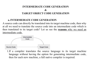 Intermediate and Target Code Generations