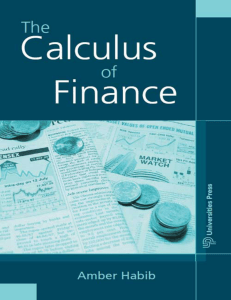 The Calculus of Finance - Amber Habib