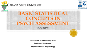Week 4.1 Basic Statistical Concepts - Z Scores