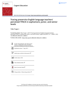 Tracing preservice English language teachers perceived TPACK in sophomore junior and senior levels