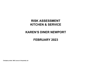 Karen's Diner Risk Assessment 2023